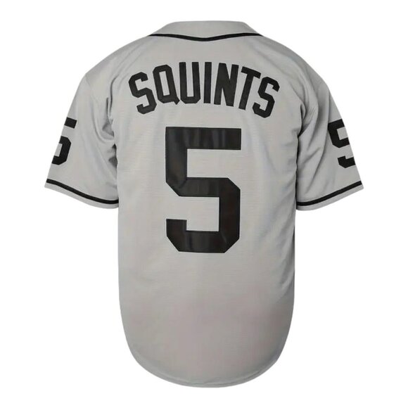 Sandlot Baseball Jersey Squints #5 Gray Stitched Men's - Picture 3 of 8